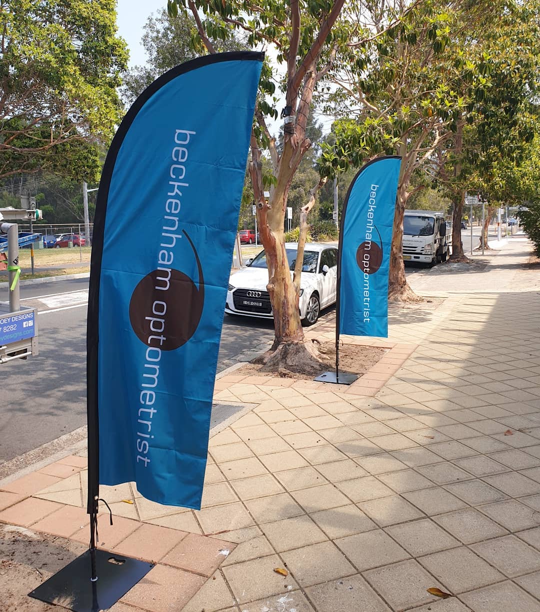 feather flag sidewalk example