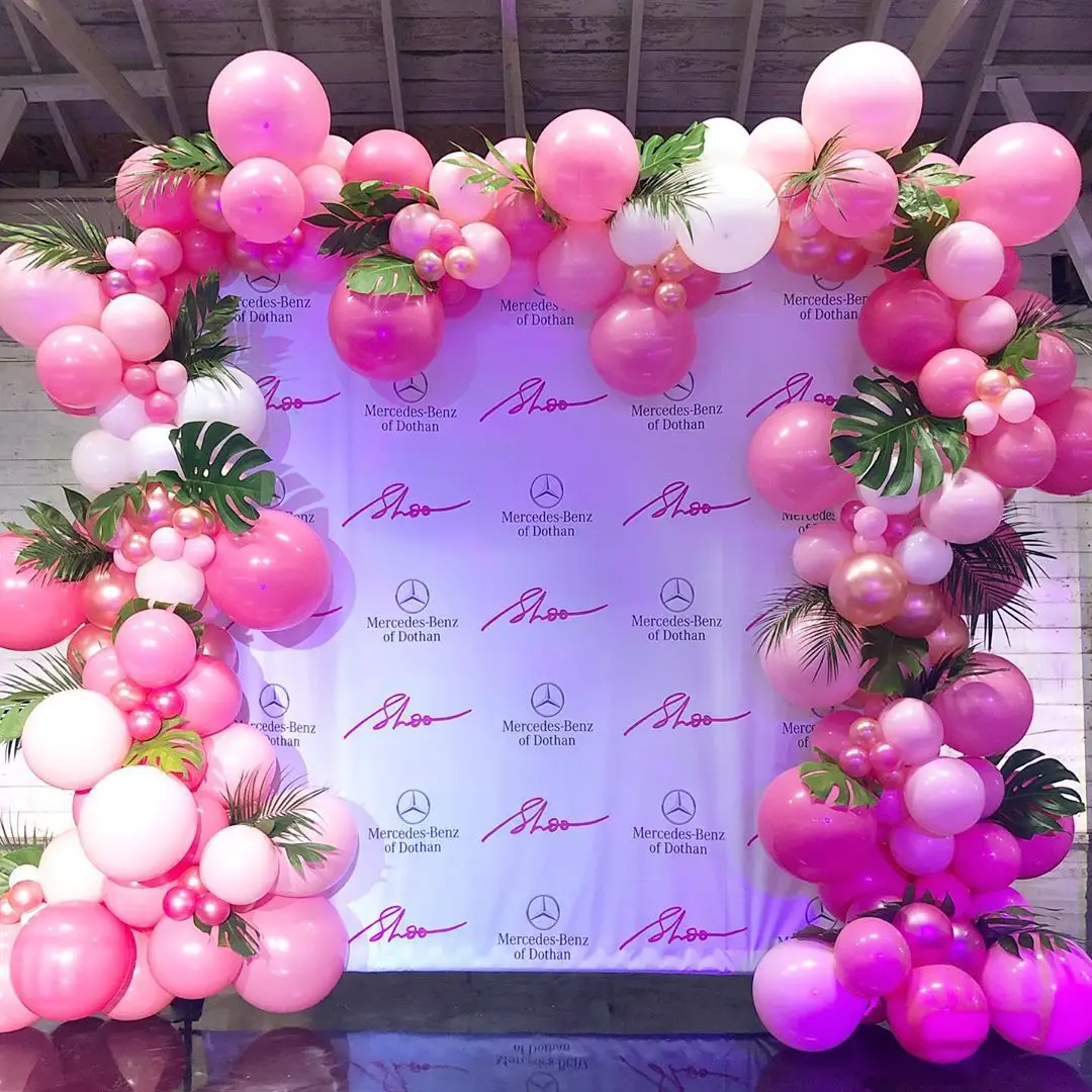 step and repeat pink picture